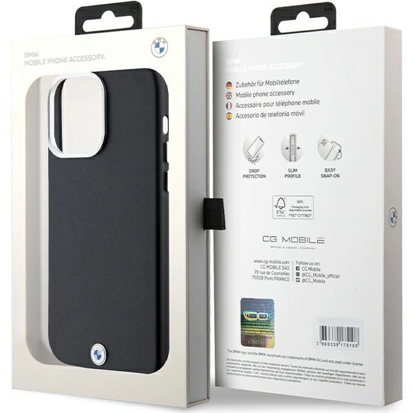 BMW Signature Wrapped Metal MagSafe case for iPhone 15 Pro Max - blackeng