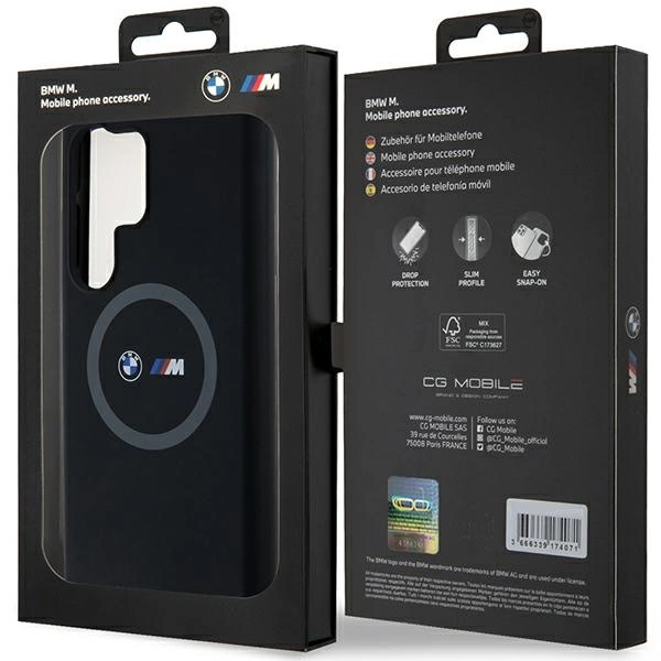 BMW M Silicone Printed Ring MagSafe case for Samsung Galaxy S24 Ultra - blackeng
