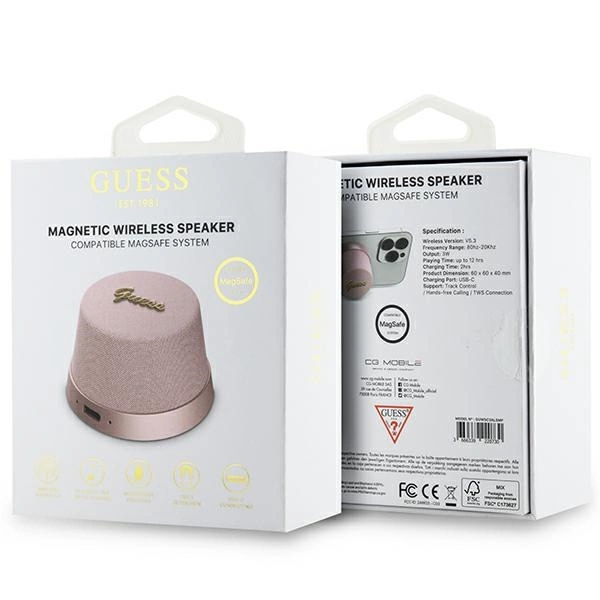 Guess Magnetic Script Metal Bluetooth speaker - pinkeng