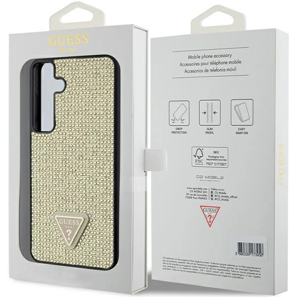 Guess Rhinestone Triangle case for Samsung Galaxy S24+ - goldeng