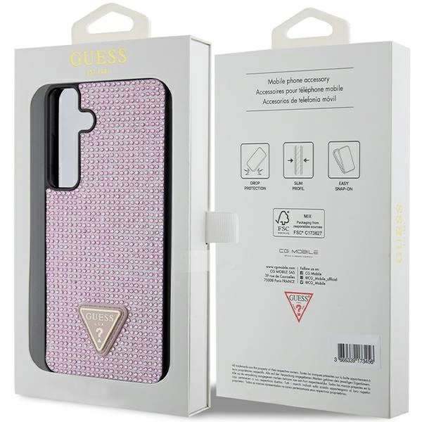 Guess Rhinestone Triangle case for Samsung Galaxy S24+ - pinkeng