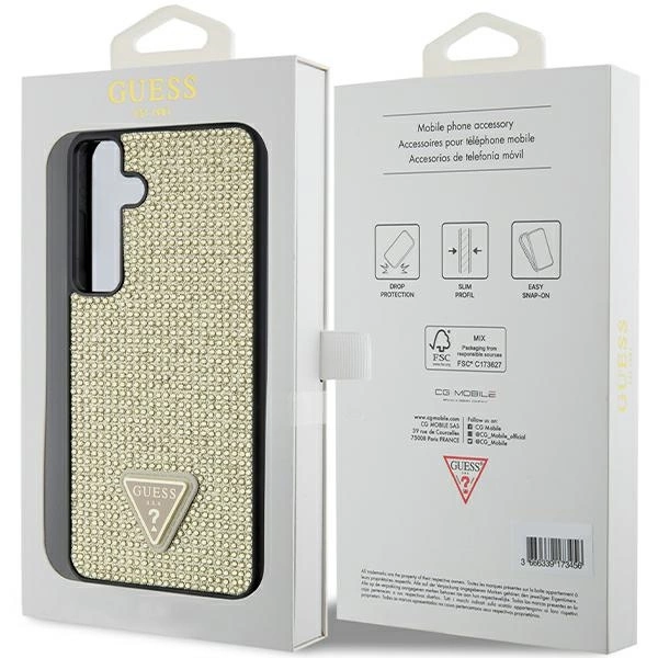 Guess Rhinestone Triangle case for Samsung Galaxy S24 - goldeng