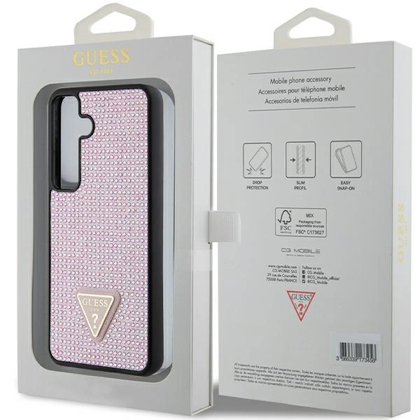 Guess Rhinestone Triangle case for Samsung Galaxy S24 - pinkeng