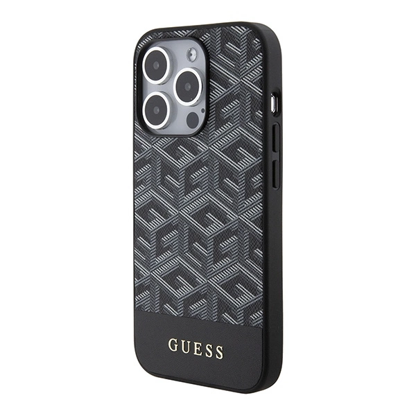 Guess GCube Stripes MagSafe case for iPhone 15 Pro Max - blackeng