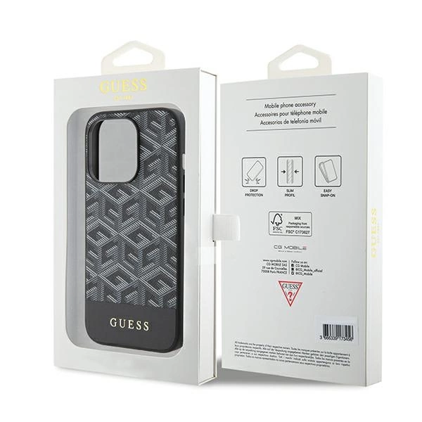 Guess GCube Stripes MagSafe case for iPhone 15 Pro Max - blackeng