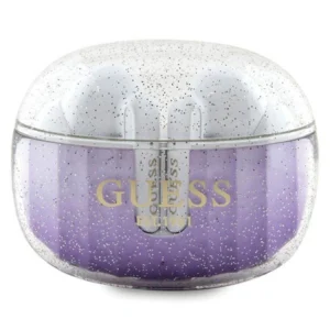 Guess Glitter Gradient TWS Bluetooth headphones with docking station - purpleeng