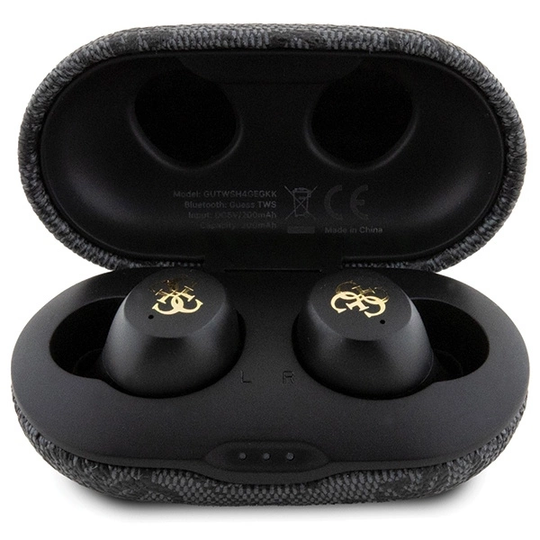 Guess 4G Metal TWS Headphones with ENC Charging Station - Blackeng