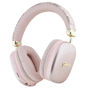 Guess GCube Metallic Script Logo Headphones - Pinkeng