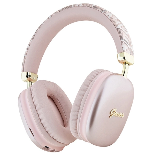 Guess GCube Metallic Script Logo Headphones - Pinkeng
