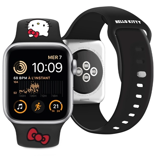 Hello Kitty Silicone Kitty Head Strap for Apple Watch 42/44/45/49mm - Blackeng