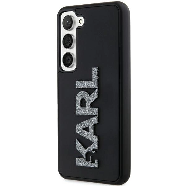 Karl Lagerfeld 3D Rubber Glitter Logo case for Samsung Galaxy S23 - blackeng