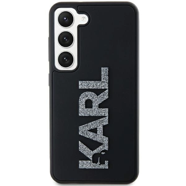 Karl Lagerfeld 3D Rubber Glitter Logo case for Samsung Galaxy S23 - blackeng