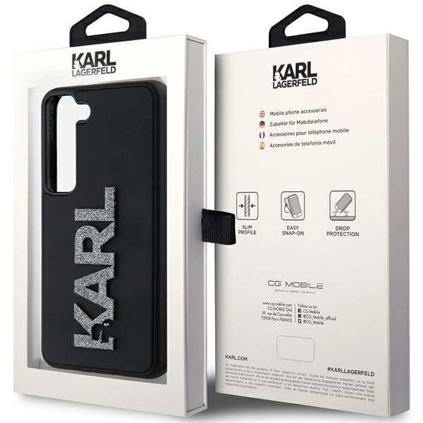 Karl Lagerfeld 3D Rubber Glitter Logo case for Samsung Galaxy S23 - blackeng