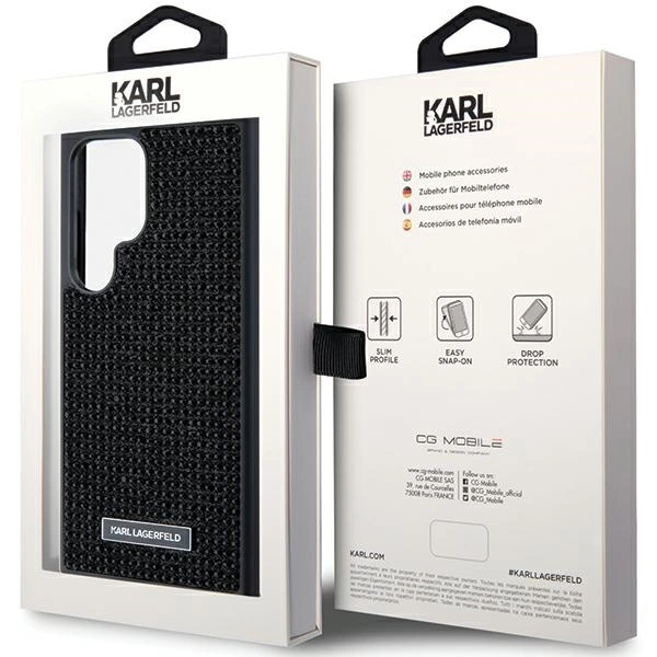 Karl Lagerfeld Rhinestone Metal Logo case for Samsung Galaxy S24 Ultra - blackeng