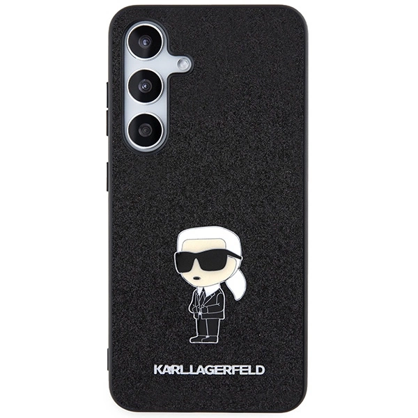 Karl Lagerfeld Fixed Glitter Ikonik Logo Metal Pin case for Samsung Galaxy S24+ - blackeng