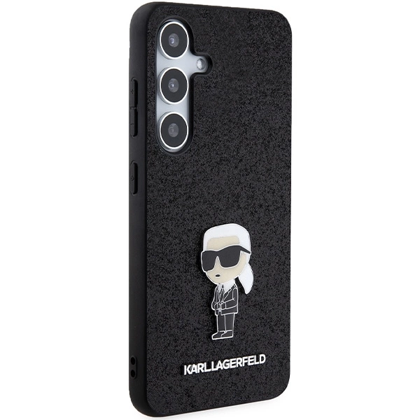 Karl Lagerfeld Fixed Glitter Ikonik Logo Metal Pin case for Samsung Galaxy S24+ - blackeng