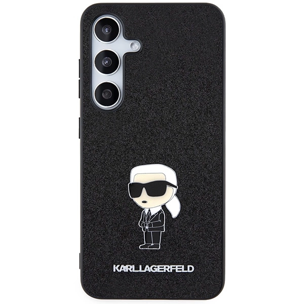 Karl Lagerfeld Fixed Glitter Ikonik Logo Metal Pin case for Samsung Galaxy S24 - blackeng