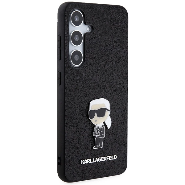 Karl Lagerfeld Fixed Glitter Ikonik Logo Metal Pin case for Samsung Galaxy S24 - blackeng