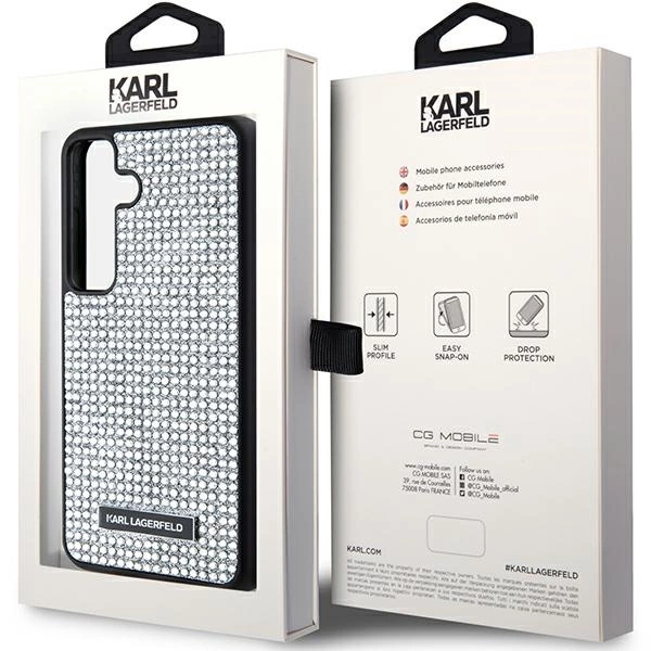 Karl Lagerfeld Rhinestone Metal Logo case for Samsung Galaxy S24 - silvereng