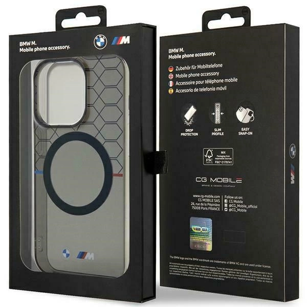 BMW Pattern MagSafe case for iPhone 15 Pro - grayeng