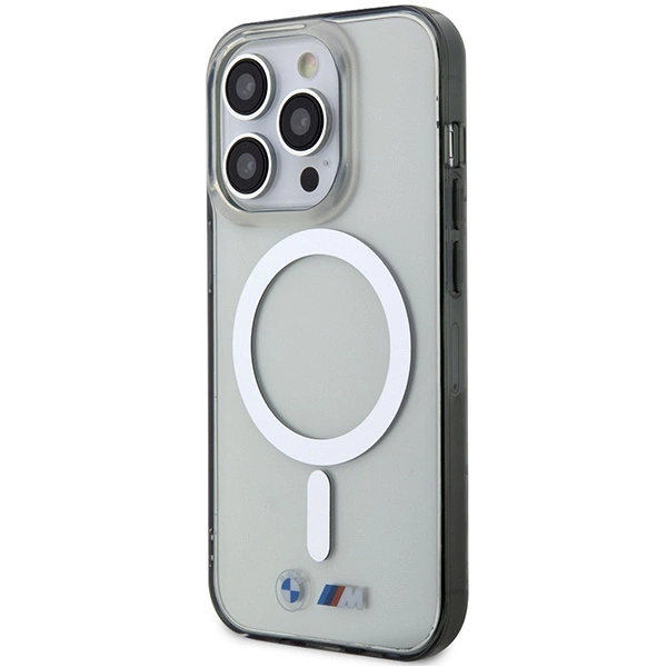 BMW Silver Ring MagSafe case for iPhone 15 Pro Max - transparenteng