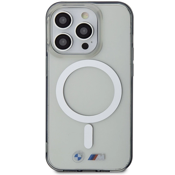 BMW Silver Ring MagSafe case for iPhone 15 Pro Max - transparenteng
