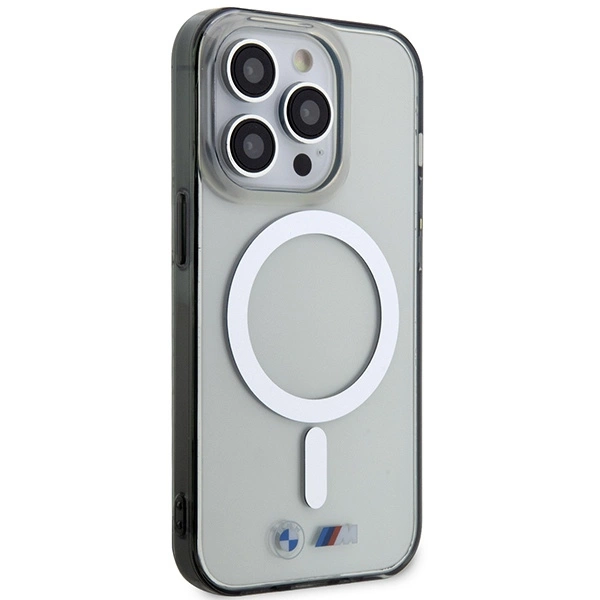 BMW Silver Ring MagSafe case for iPhone 15 Pro Max - transparenteng