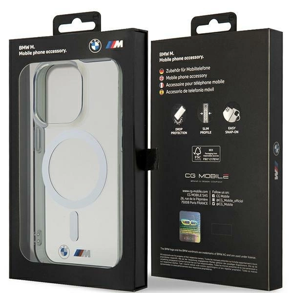 BMW Silver Ring MagSafe case for iPhone 15 Pro Max - transparenteng
