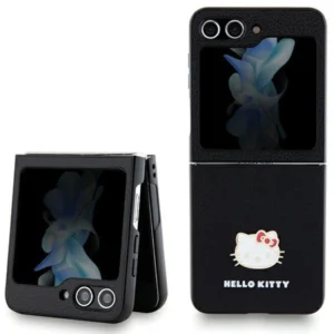 Hello Kitty Metal Logo Kitty Head case for Samsung Galaxy Z Flip 5 - blackeng