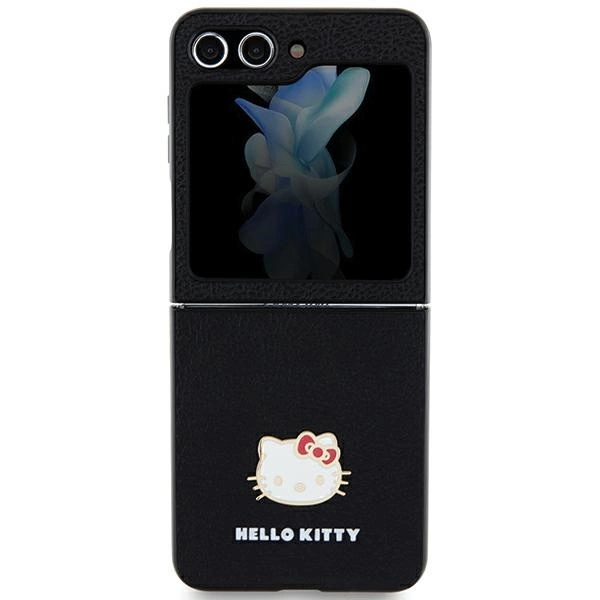 Hello Kitty Metal Logo Kitty Head case for Samsung Galaxy Z Flip 5 - blackeng