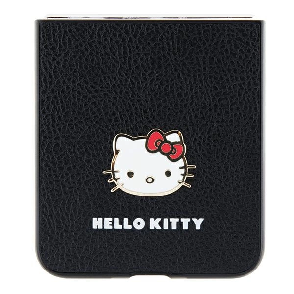 Hello Kitty Metal Logo Kitty Head case for Samsung Galaxy Z Flip 5 - blackeng