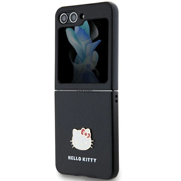 Hello Kitty Metal Logo Kitty Head case for Samsung Galaxy Z Flip 5 - blackeng