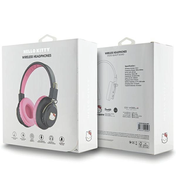Hello Kitty Metal Logo Bluetooth on-ear headphones - pinkeng