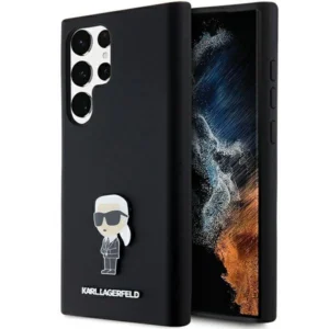 Karl Lagerfeld Silicone Ikonik Metal Pin case for Samsung Galaxy S23 Ultra - blackeng