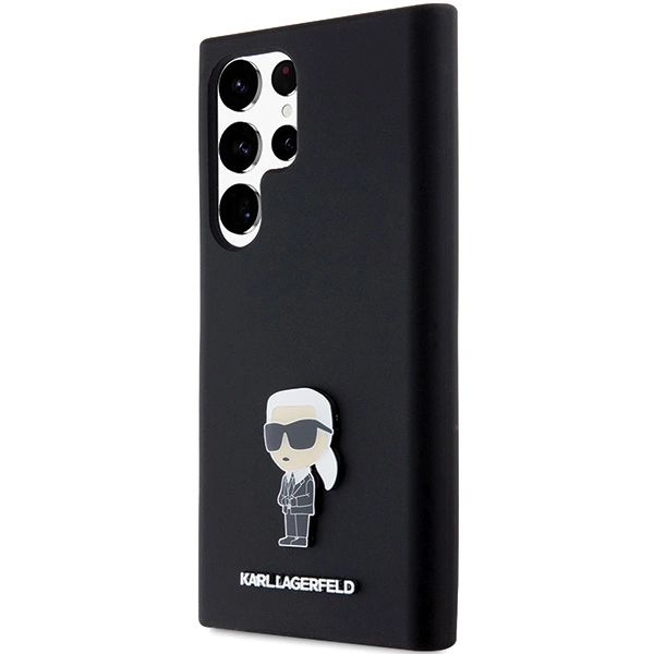 Karl Lagerfeld Silicone Ikonik Metal Pin case for Samsung Galaxy S23 Ultra - blackeng