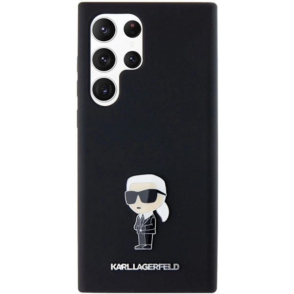 Karl Lagerfeld Silicone Ikonik Metal Pin case for Samsung Galaxy S23 Ultra - blackeng