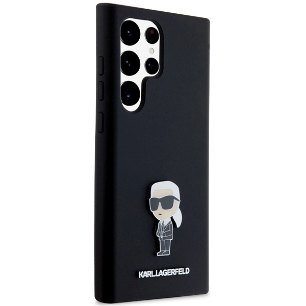 Karl Lagerfeld Silicone Ikonik Metal Pin case for Samsung Galaxy S23 Ultra - blackeng