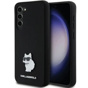 Karl Lagerfeld Silicone Choupette Metal Pin case for Samsung Galaxy S23+ - blackeng
