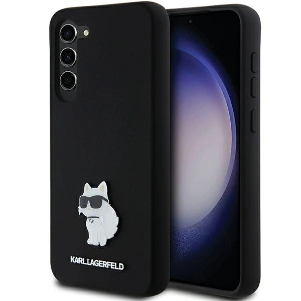Karl Lagerfeld Silicone Choupette Metal Pin case for Samsung Galaxy S23+ - blackeng