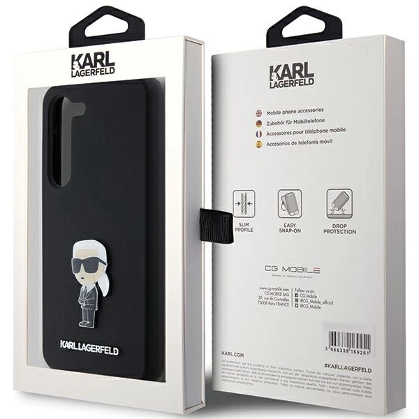 Karl Lagerfeld Silicone Ikonik Metal Pin case for Samsung Galaxy S23+ - blackeng