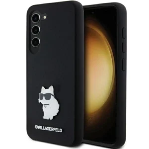 Karl Lagerfeld Silicone Choupette Metal Pin case for Samsung Galaxy S23 - blackeng