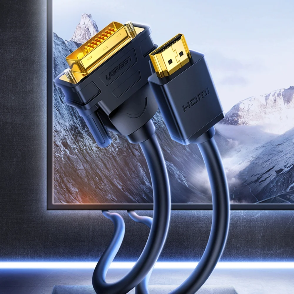 [RETURNED ITEM] Ugreen bi-directional cable HDMI - DVI 2m black (HD106)eng