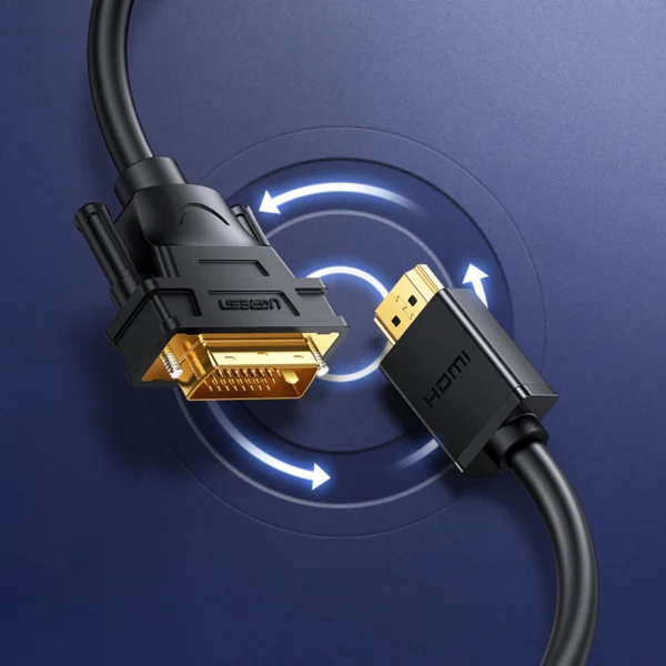 [RETURNED ITEM] Ugreen bi-directional cable HDMI - DVI 2m black (HD106)eng