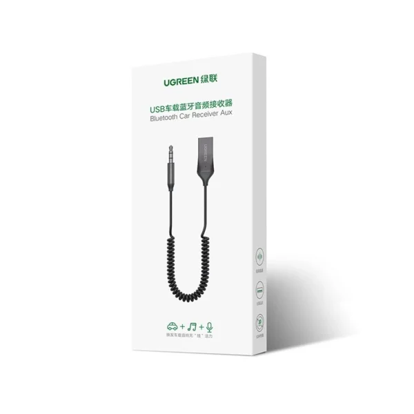 [RETURNED ITEM] Ugreen Bluetooth 5.3 audio receiver USB cable audio adapter AUX jack black (70601 CM309)eng