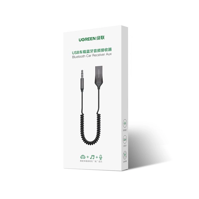 [RETURNED ITEM] Ugreen Bluetooth 5.3 audio receiver USB cable audio adapter AUX jack black (70601 CM309)eng