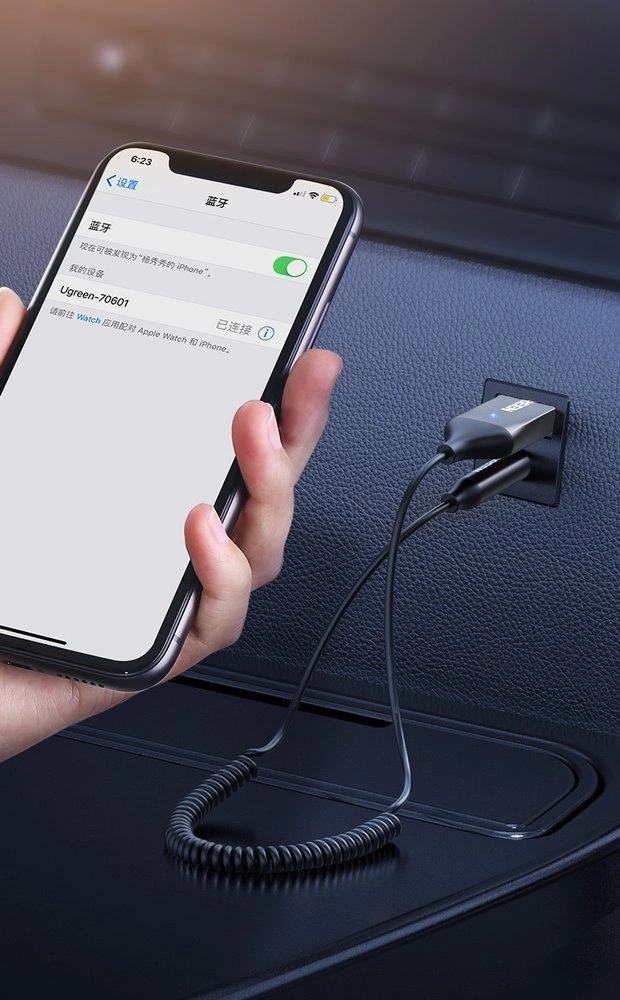 [RETURNED ITEM] Ugreen Bluetooth 5.3 audio receiver USB cable audio adapter AUX jack black (70601 CM309)eng