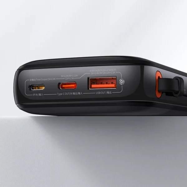 [RETURNED ITEM] Powerbank 10000mAh 20W Baseus Qpow Pro Overseas Edition + USB C 3A Cable - Blackeng