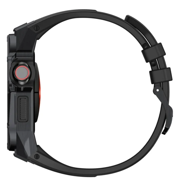 [RETURNED ITEM] Kingxbar CYF140 2in1 armored case for Apple Watch 9, 8, 7 (45 mm) made of stainless steel with a strap, blackeng