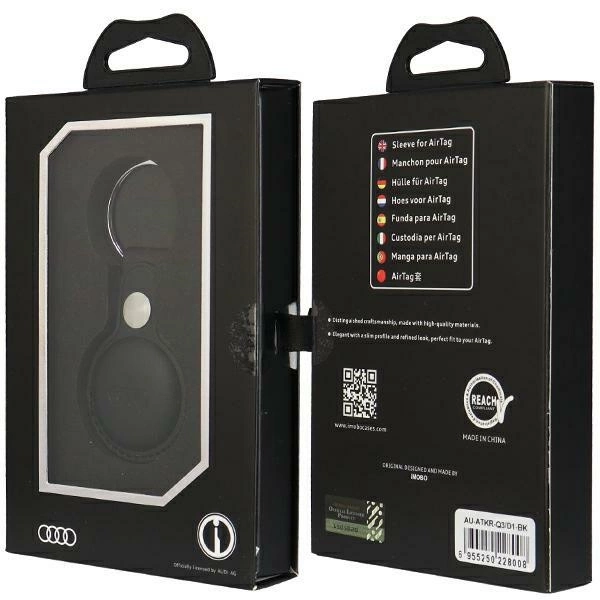 Audi Synthetic Leather AirTag case - blackeng