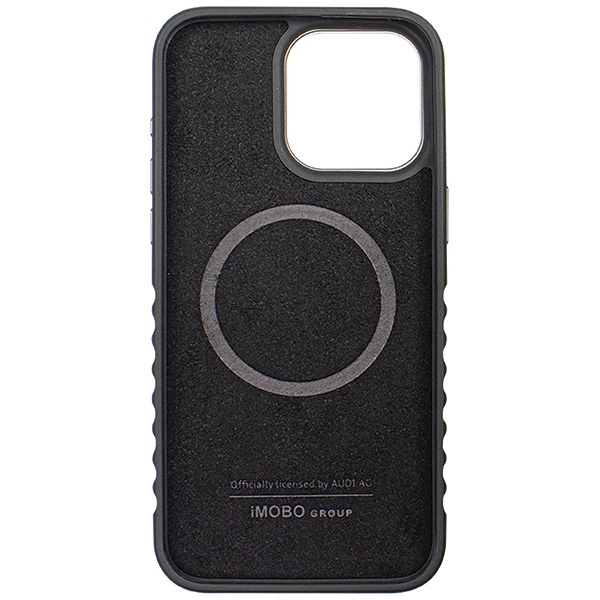 Audi Genuine Leather case with MagSafe for iPhone 15 Pro Max - black and redeng